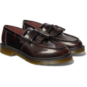Dr. Martens Adrian Leather Tassel Loafers in Smooth Cherry Red